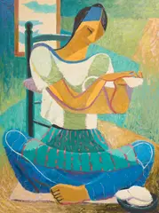 Roderick Mead, The Tortilla Maker, 1954, oil on canvas