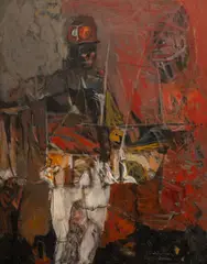 Carl Rice Embrey, And the Diggers are Buried, oil on canvas