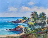 José Vives-Atsara, Pinos Junto al Mar, Tarragona, Cataluña, Espana, oil on canvas