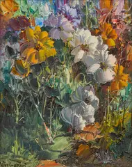 José Vives-Atsara, Wild Flowers, oil on canvas