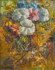 José Vives-Atsara, Wild Flowers, oil on canvas