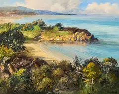 José Vives-Atsara, Panoramica de Bara, Espana, oil on canvas