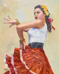 Pál Fried, Bolero, oil on canvas
