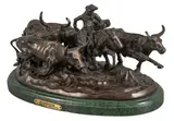 Frederic Remington, Stampede, bronze