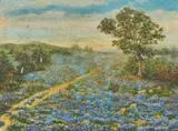Helen Ferne Slimp, Bluebonnet Landscape, oil on canvas