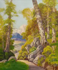 Peter Lanz Hohnstedt, Western Landscape, oil on canvas