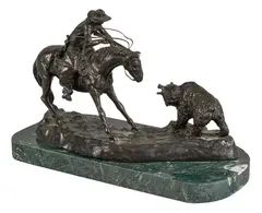 Frederic Remington, Double Trouble, bronze