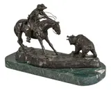Frederic Remington, Double Trouble, bronze