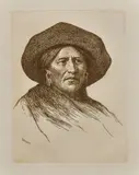 Joseph Henry Sharp, Standing Deer, etching on paper