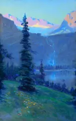 Joe De Yong, Glacier Park, 1919, oil on board