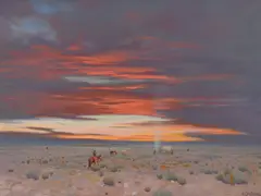 Navajo Camp by Gerard Curtis Delano, oil on canvas, sold Jul 2026