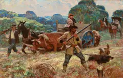 Harvey Dunn, Neighbor Sam and the Lawman, 1942, oil on canvas