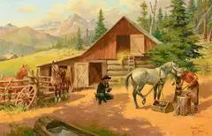 Charlie Dye, Mountain Outfit, oil on board