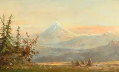 Henry Arthur Elkins, Indian Encampment, oil on board