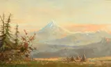 Henry Arthur Elkins, Indian Encampment, oil on board