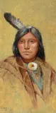 Henry Farny, Indian Head, Brave, 1895, oil on board