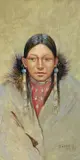 Henry Farny, Indian Head, Maiden, 1895, oil on board