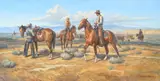 Nicholas Firfires, Saddling Up, 1962, oil on canvas