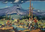 Victor Forsythe, The Gold Camp, 1948, oil on board