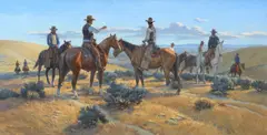 Nicholas Firfires, Scattering the Riders, 1962, oil on canvas