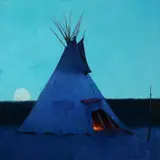 R. Tom Gilleon, Blue Buffalo Lodge, oil on canvas