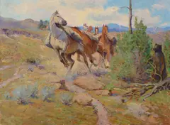 Elling William Gollings, Bear in the Brush, 1927, oil on canvas