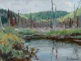 Philip Russell Goodwin, Quiet Water, oil on canvas laid on board