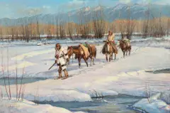 Picking the Trail by Frank Hagel, 1982, oil on board, sold Jul 2026