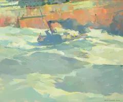 Armin Carl Hansen, Tug Alongside, oil on canvas