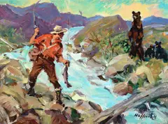 Frank B. Hoffman, No Dinner Tonight, oil on canvas laid on board
