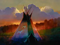 Colt Idol, Twilight Horse Camp, oil on canvas