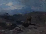 Frank Tenney Johnson, Coyote Nocturne, oil on canvas