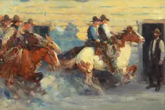 Frank Tenney Johnson, Riders of the Purple Sage, oil on canvas