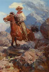 Frank Tenney Johnson, Muy Pronto, oil on canvas