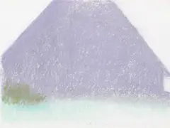 Wolf Kahn, Barn Pyramid (Purple), pastel on paper