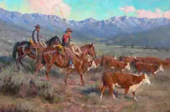 Rick Kennington, Where the Red Herd Runs, 2026, oil on canvas