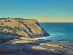 Rockwell Kent, Whitehead Monhegan, oil on board