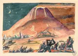 Rockwell Kent, Erupting Volcano, watercolor on paper
