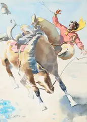 William Robinson Leigh, Hell Hound, 1952, watercolor on paper