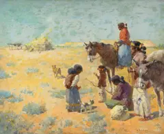 William Robinson Leigh, Burning Hut, 1950, watercolor on paper