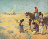 William Robinson Leigh, Burning Hut, 1950, watercolor on paper