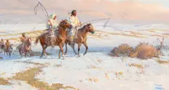 Tom Lovell, Catchers of Wild Horses, 1995, oil on board
