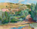 Willard Nash, Upper Canyon Road at Cerro Gordo (ca. 1925), oil on canvas
