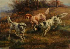 Edmund Henry Osthaus, Three Setters, oil on canvas