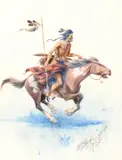 Edgar S. Paxson, Indian Brave on Horse