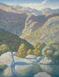 Howard Post, The Canyon, oil on canvas