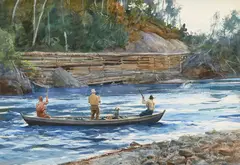 Ogden Pleissner, Trio, watercolor on paper