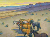 Howard Post, Hillside Herd, 2022, oil on canvas