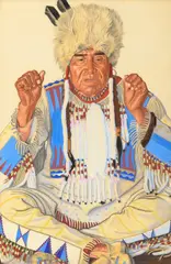Winold Reiss, Big Bear, mixed media on paper