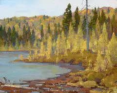 Carl Rungius, Fall Tamaracks, oil on canvas